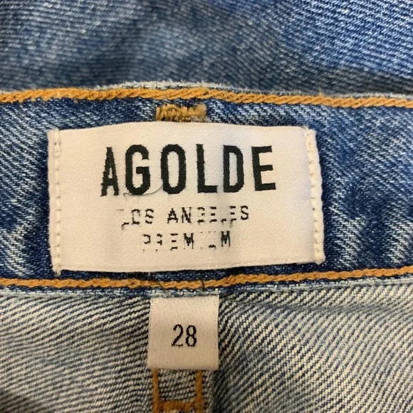 Agolde Women's‎ Cigarette Low Slung Distressed Cropped Straight Leg Size 28 - Picture 10 of 16